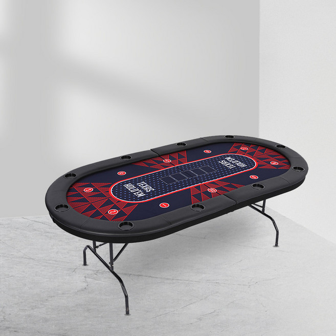 접이식 포커테이블 10인용 텍사스 홀덤 카드 게임 테이블 보드게임 매트 휴대용 카지노, F_213x106cm 콩 모양 맞춤 테이블