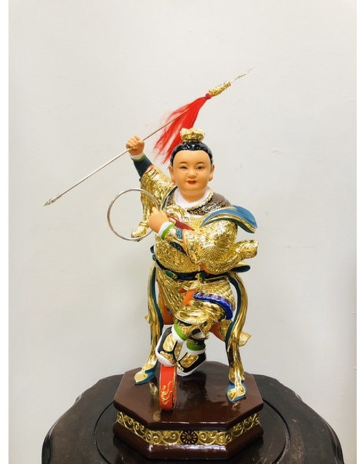 華誠 中壇元帥 三太子 神像 樟木雕刻 一尺三 金身