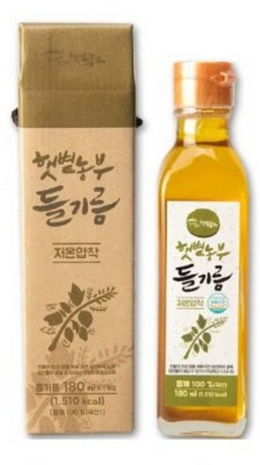 노지에서 일하는 햇볕농부 들기름180ml, 단품, 180ml, 1개