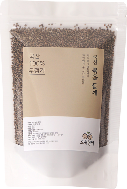 오곡형제 국산 햇 볶음들깨 200g 저온로스팅으로 볶은들깨 통들깨, 1개