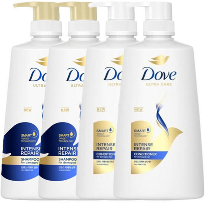 헤어케어세트 도브 인텐스 리페어 샴푸x2+컨디셔너x2, 1개, 660ml