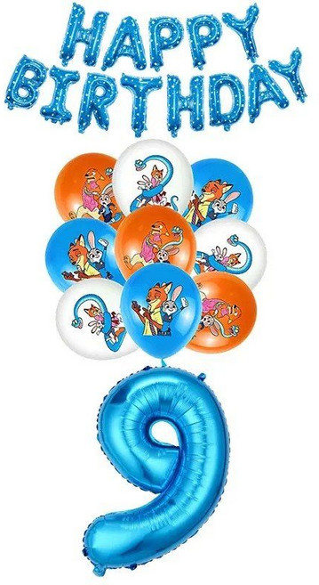 주토피아 생일파티 장식 식기세트 풍선 배너 키트, 29 balloon set 9