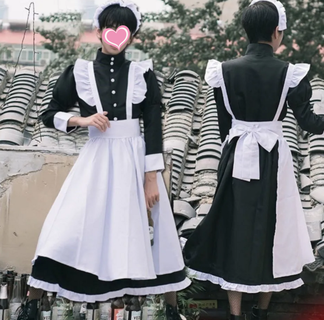 LEXIN 하녀복 코스프레 러블리 애니메이드 하녀복장 1세트