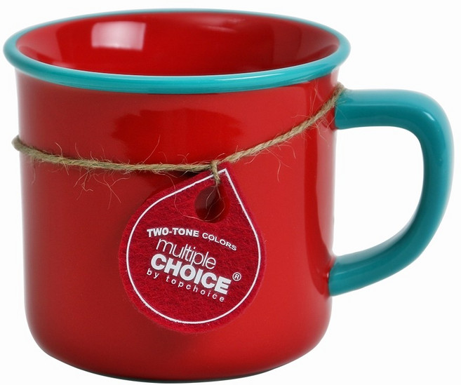(한국도자기 공식 온라인스토어) 탑초이스 투톤 머그 컵 선물용 (코스터 포함) 1p, 1개, 레드
