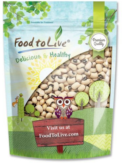 푸드 투 리브 검은 눈 완두콩 1 파운드 - 생 건조 통 Food to Live Black-Eyed Peas 1 Pound - Raw Dried Whole Cow Peas, 16온스(1팩)