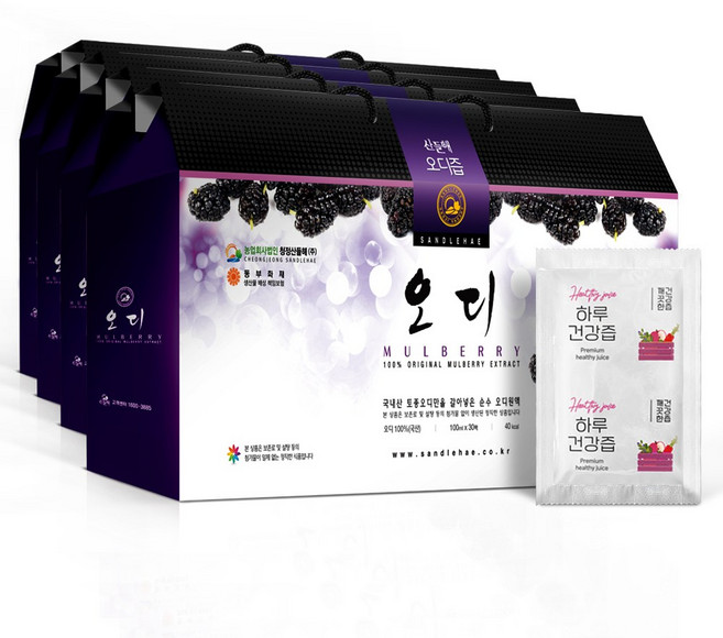산들해 토종 오디즙 원액100%, 120팩, 100ml