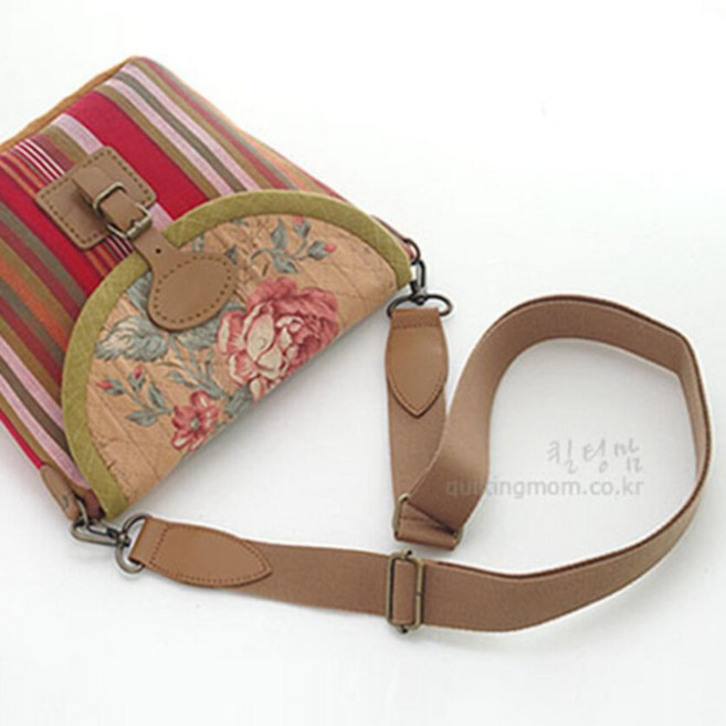 퀼팅맘 수입 웨빙 소가죽 크로스스트랩