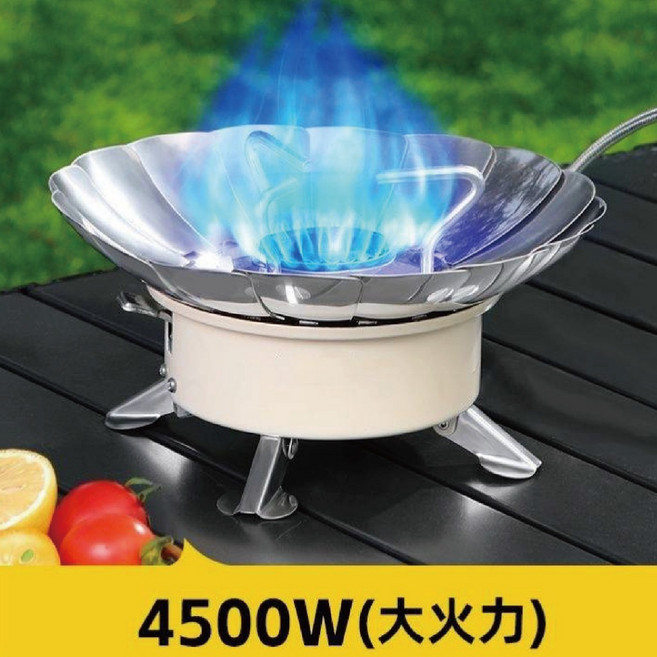 防風露營爐 4500W 蓮花爐頭 便攜式戶外登山野炊爐具, 1個