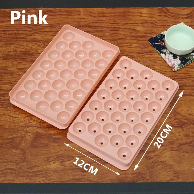 33 그리드 아이스 볼 하키 PP 몰드 냉동 위스키 큐브 트레이 케이스 롤리팝 만들기 선물, 01 2PCS, 01 Pink-20x12cm