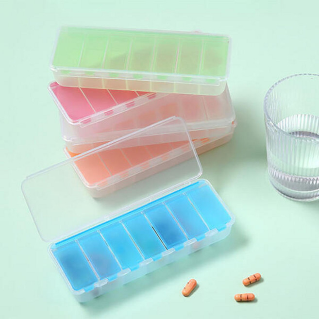 7칸 휴대용 약 케이스, 블루