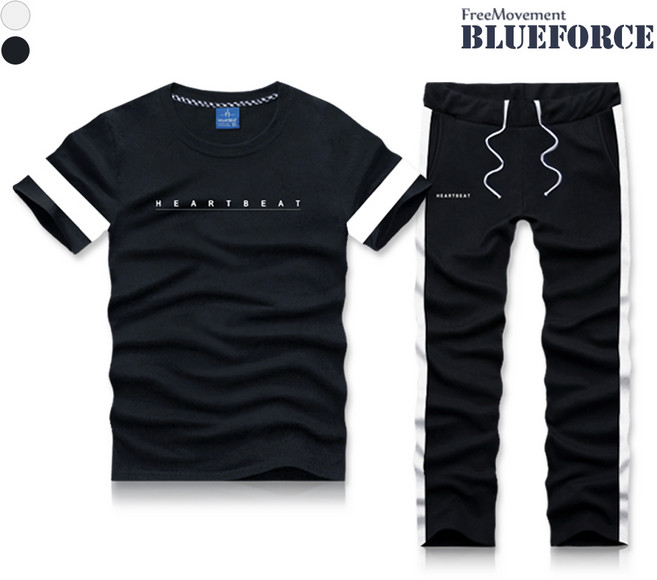 블루포스 남성용 리쥬 반팔티 트레이닝 세트 반팔 긴바지 셋트 남자츄리닝 운동복 셑트 헬스복 짐웨어