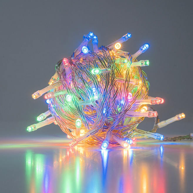 홈트너 크리스마스 트리전구 감성조명 무드등 LED 300구 + 점멸기 세트, 투명선 + 혼합컬러, 30m, 1세트