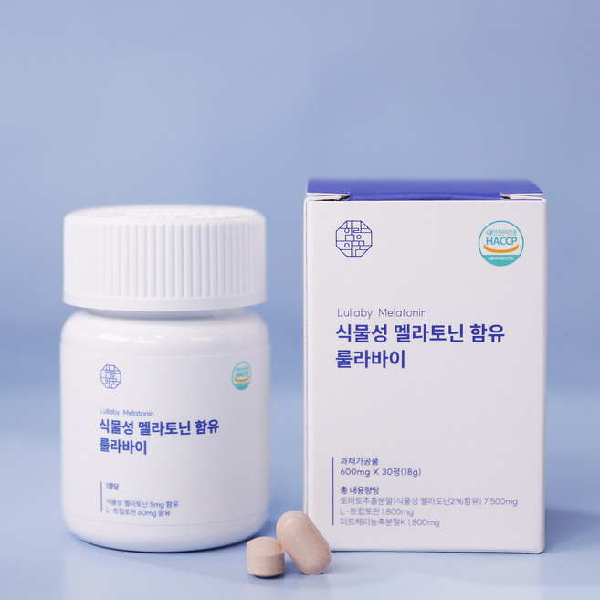 함량의꿈 미국 식물성 멜라토닌 5mg 룰라바이, 1개, 30정