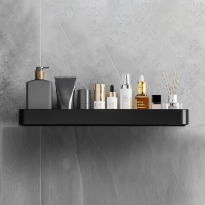 프레이나 무타공 욕실선반 다용도 알루미늄 화장실 일자 선반, 60cm, 1개, 블랙 (기본형)