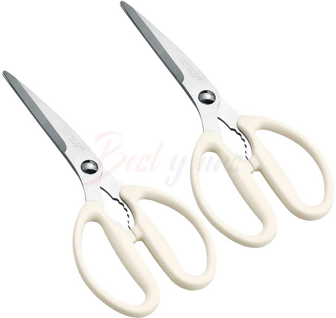 시모무라 화이트핸들 주방가위 16cm, 혼합색상, 2개