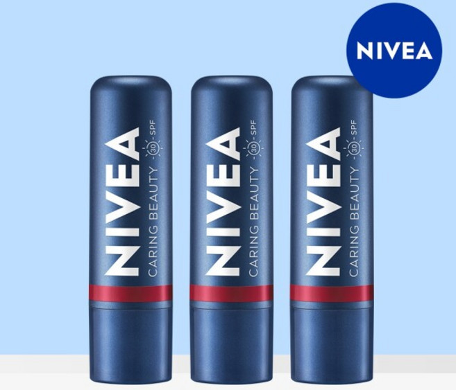 [니베아] 케어 앤 컬러 립밤 딥레드 4.8g 3개