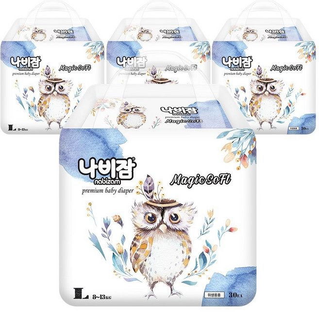 나비잠 매직 소프트 팬티형 기저귀 아동공용 점보형 (15kg~), 대형(L), 30개