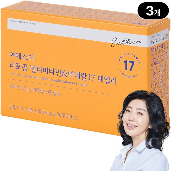 [본사직영] 여에스더 리포좀 멀티비타민 & 미네랄 17 데일리, 3개, 30정