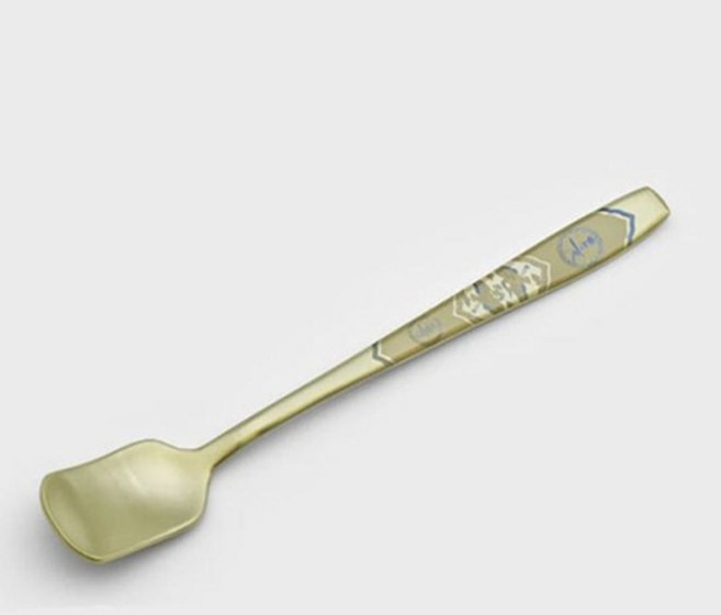 아트 티스푼 커피 수저 푸딩 디저트 스푼 티타늄 14CM, 없음