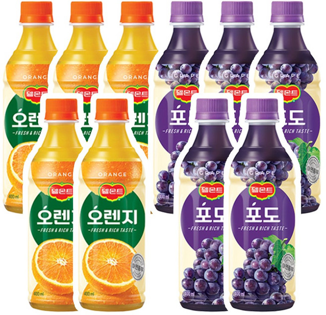 델몬트 오렌지 포도 2가지맛 400ml x 10개, 1개