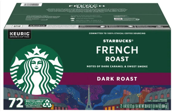 스타벅스 다크 프렌치로스트 큐리그 캡슐커피 Starbucks Dark French Roast K-Cup 72-count, 1박스