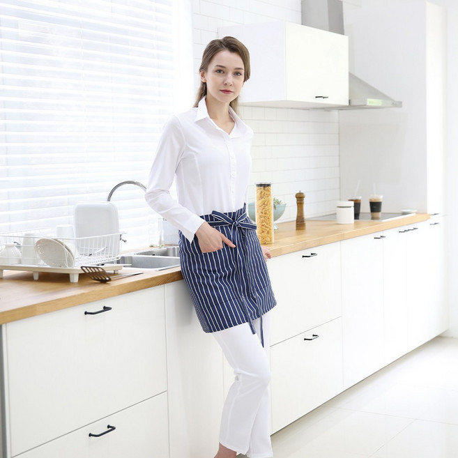 [네오프런] 바리스타 까페 허리형 어깨 손님 폴리 앞치마 14종, 03. 모던플랩 앞치마, 네이비, 1개