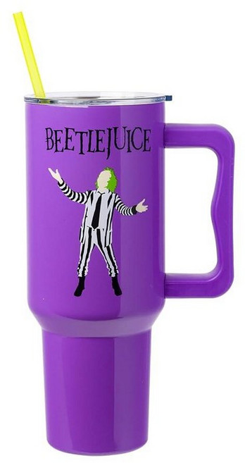 Silver Buffalo Coca-Cola Coke 이중 벽 스테인리스 스틸 텀블러 손잡이와 빨대 포함 표준 컵 홀더에 적합 1.2L40온스 183244