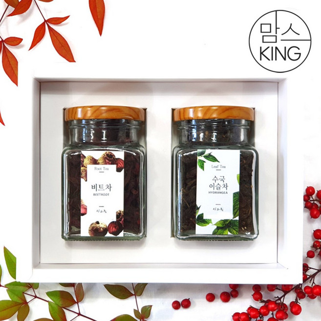 [창원몰][차오름꽃차]비트차 40g+수국이슬차 20g 선물세트, 60g, 1세트, 2개입
