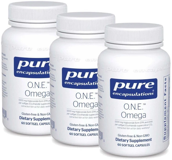 퓨어인캡슐레이션 피쉬오일 오메가 1000mg 소프트젤 Pure Encapsulations O.N.E. Omega, 3개, 60정 - 쿠팡