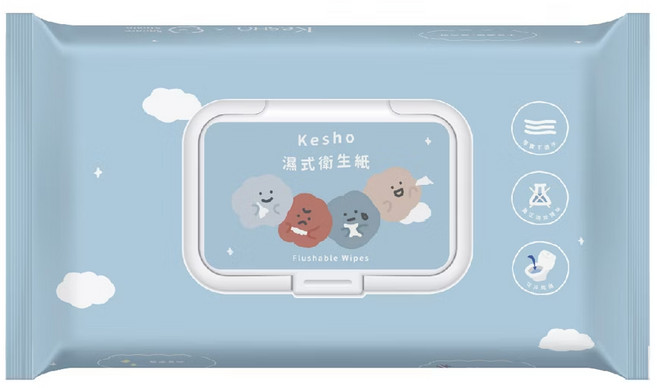 KesHO 女性專用 濕式衛生紙 迷你包 7抽x6包, 1個, 濕式衛生紙70抽【方坊聯名】