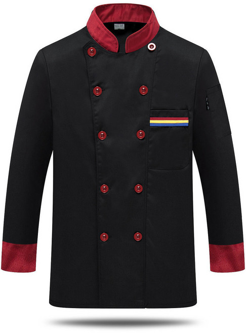 廚師工作服男長袖春秋薄款透氣西餐廳廚房食堂餐飲廚師服短袖大碼01