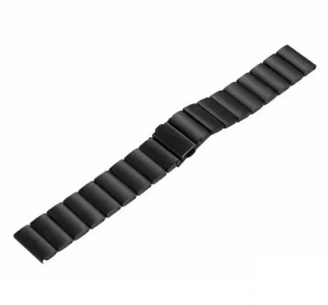 一珠竹節鋼錶帶 適用華米 Amazfit Cheetah 2 Pro A2564 寬度20mm快拆 不鏽鋼金屬, 黑色, 1個