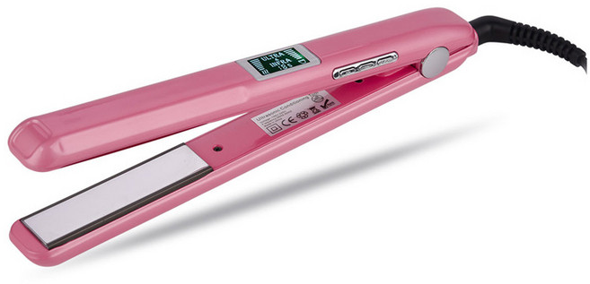 전문가용 헤어 스트레이트너 세라믹 콜드 초음파 적외선 트리트먼트 다리미 2 인 1, 02 AU, 02 분홍색, 1개