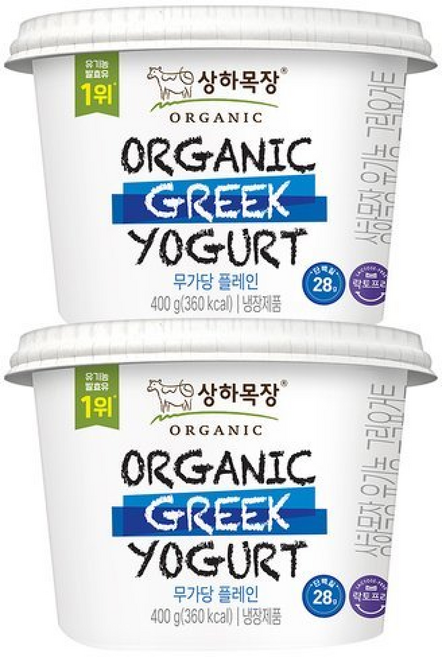 (매일)상하목장 유기농 그릭요거트 무가당플레인, 1개, 400g