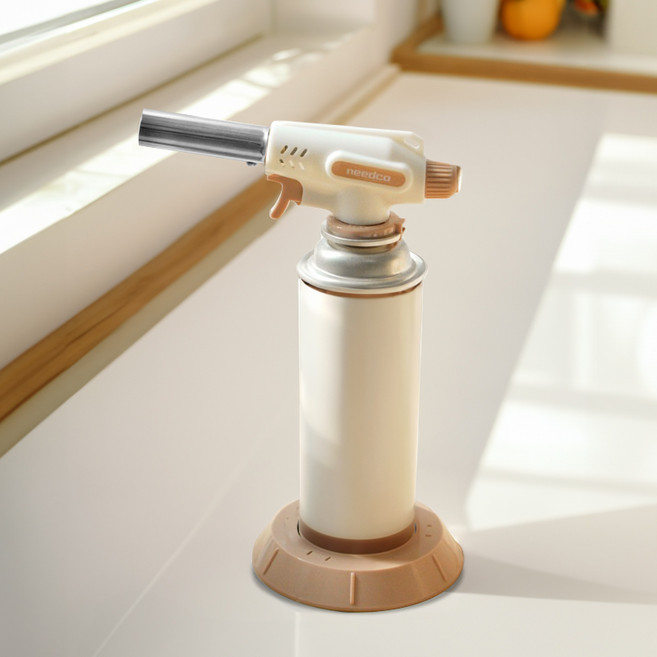 니드코 캠핑 요리 부탄가스 토치 GK3 플러스 거치대포함, 1개, 아이보리