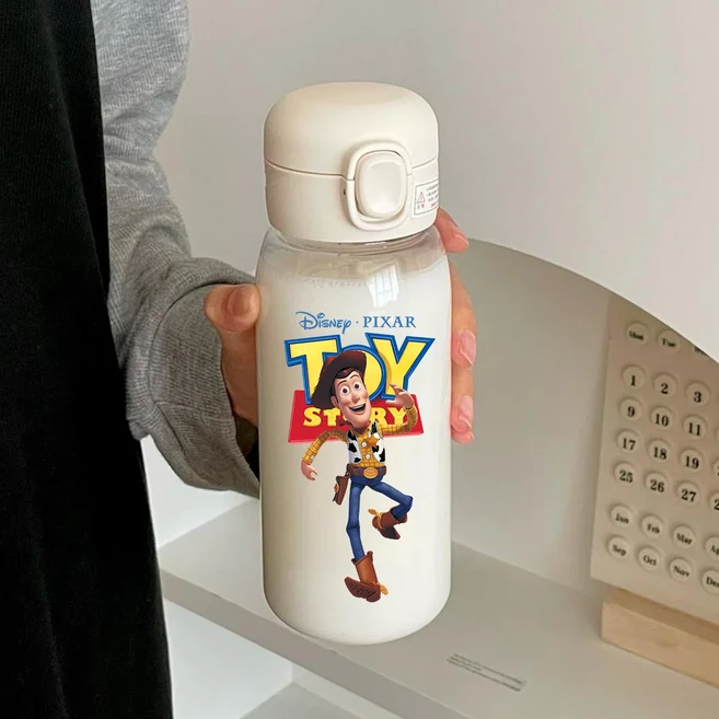 600ml 토이 스토리 휴대용 플라스틱 밀짚 워터 컵 대용량 만화 물병 학생 스포츠 누출 방지 물병, 01 600ml, 09 12