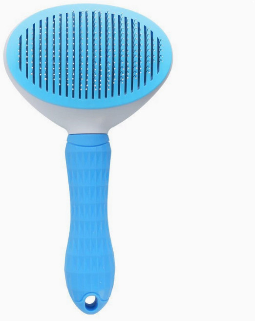 개냥아치 반려동물 부드러운 저자극 원터치 브러쉬 빗, 1개, 블루