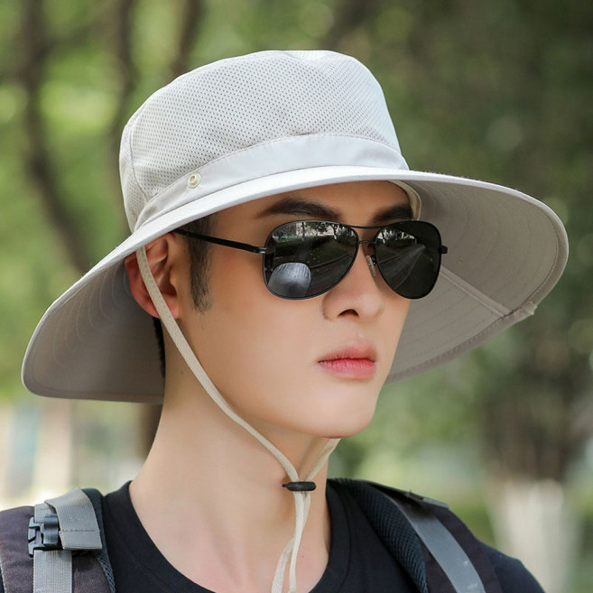 라라티와이 티모 남성 아웃도어 등산 낚시 사파리 모자, 베이지