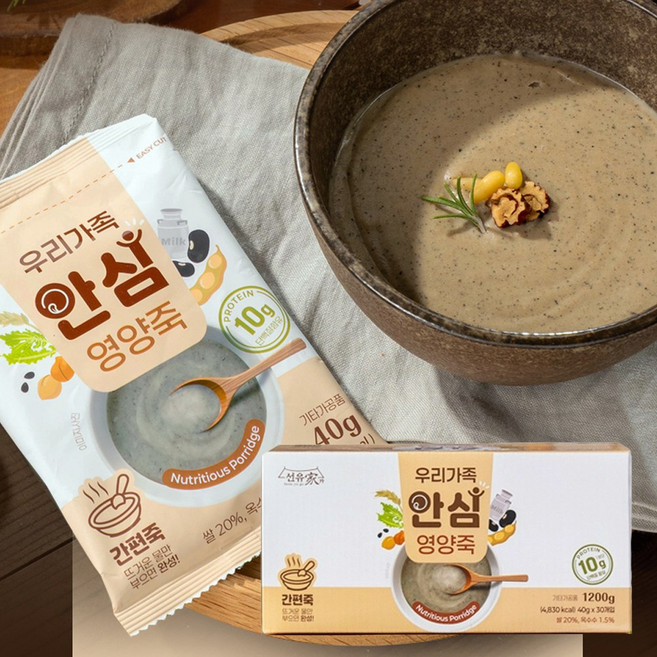 TV홈쇼핑 이종숙 고단백 영양죽 선유가 저당 즉석죽 건강식, 1박스, 1.2kg