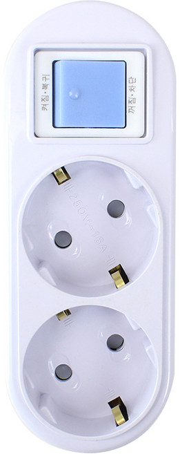 과전류방지 자동차단 국산안심스위치 2구 1개, 0m