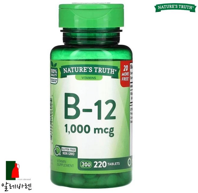 네이처스 트루스 Nature's Truth 비타민 B-12 1000mcg 220정, 1개 - 쿠팡