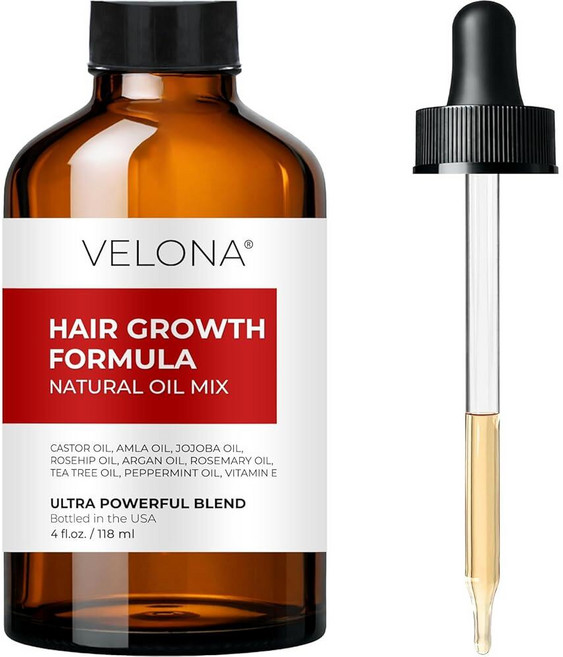 Velona 포뮬러 - 113.4g(4온스) | 캐스터 암라 호호바 아르 로즈마리 페퍼민트 티트리 오일 비타민 E 유기농 캐리어 및 에센셜 오일과 천연 혼합 265, Velona 모발 성장 포뮬러 - 113.4g(4온스)