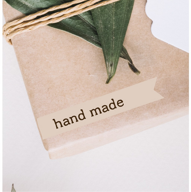 핸드메이드 스티커 크라프트 국내생산 접착력 좋은 스티커, 100개, 베이지