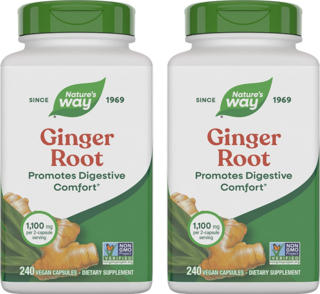 네이쳐스웨이 생강 뿌리 1100mg 베지테리안 캡슐, 240정, 2개
