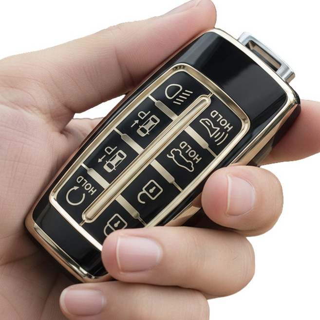 포스워백 제네시스 G70 G80 GV70 GV80 호환 스마트키 TPU 케이스, 8버튼, 검정