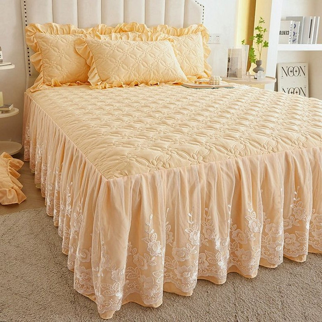 레이스 침대커버 호텔 꽃무늬 공주침대 공주풍 덮개 프릴 유럽풍 슈퍼킹