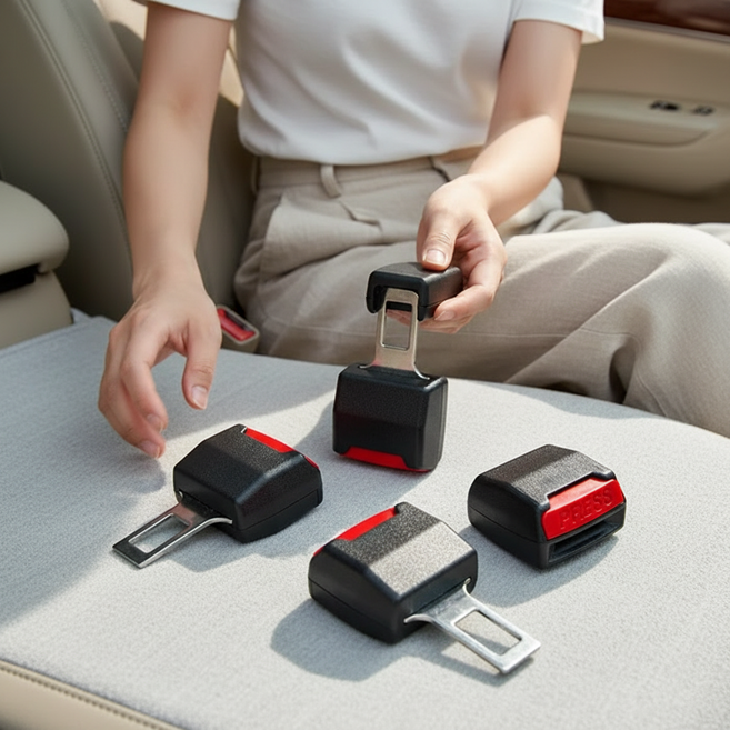 차량용 안전벨트 연장버클 길이조절 카시트 설치 보조 클립, 1개, 1차량연장클립-블랙