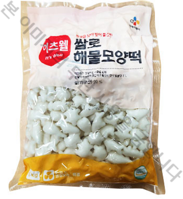 CJ프레시웨이 이츠웰 해물모양떡 (하얀색), 1개, 1kg
