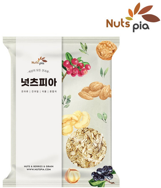 넛츠피아 롤드 오트밀, 3개, 1kg