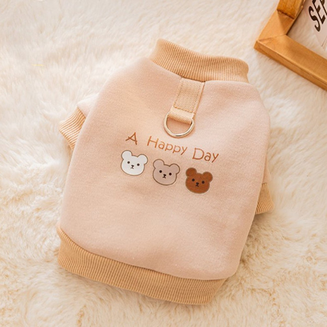 메디펫 강아지 반려동물 기모 옷 올인원, 브라운, 1개